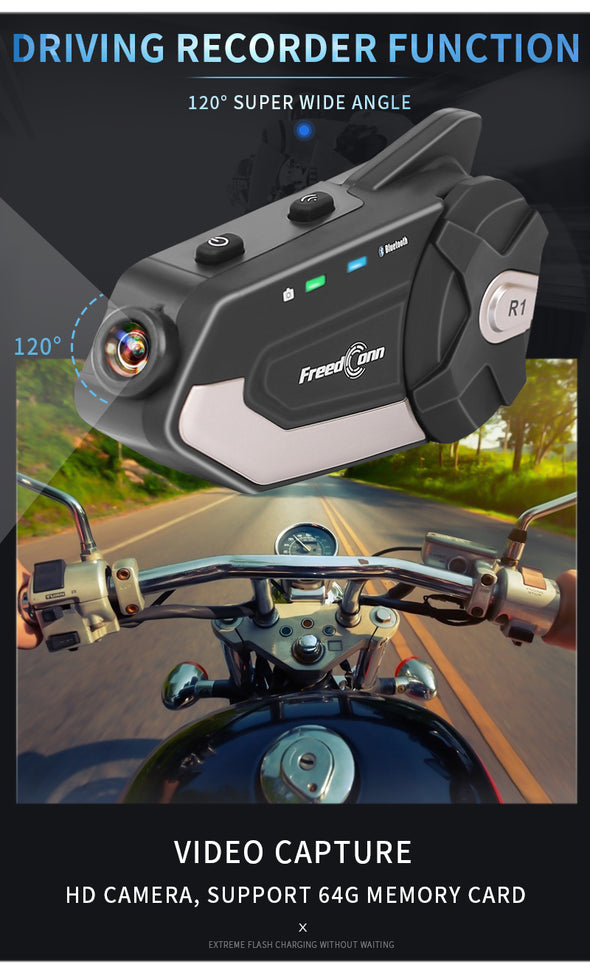 Gravador de WiFi Bluetooth R1 para motocicletas