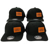 four pieces leather trucker hats