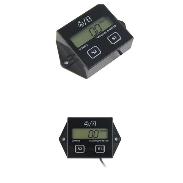 ดิจิตอลจอแสดงผล LCD Tachometer RPM Tacho Tach Gauge Spin สำหรับรถเรือรถจักรยานยนต์ 2, 4 จังหวะเครื่องยนต์ Spark Plug เงินสดในการจัดส่ง 710 THB
